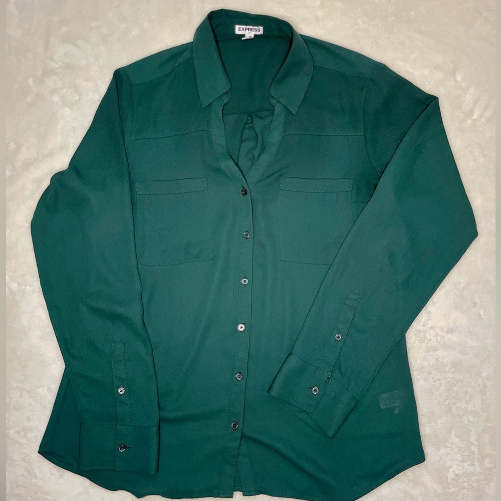 Express dark green long sleeve size medium blouse.